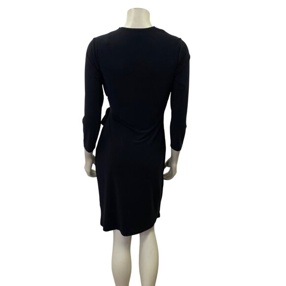 Anne‎ Klein Black Wrap-Style 3/4 Sleeve Dress with Tie Waist Size 4 NWT - Picture 6 of 9